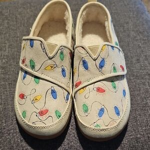 NWOT BOBS Skechers Multicolor Light Print Shoes Glow Dark Christmas Women